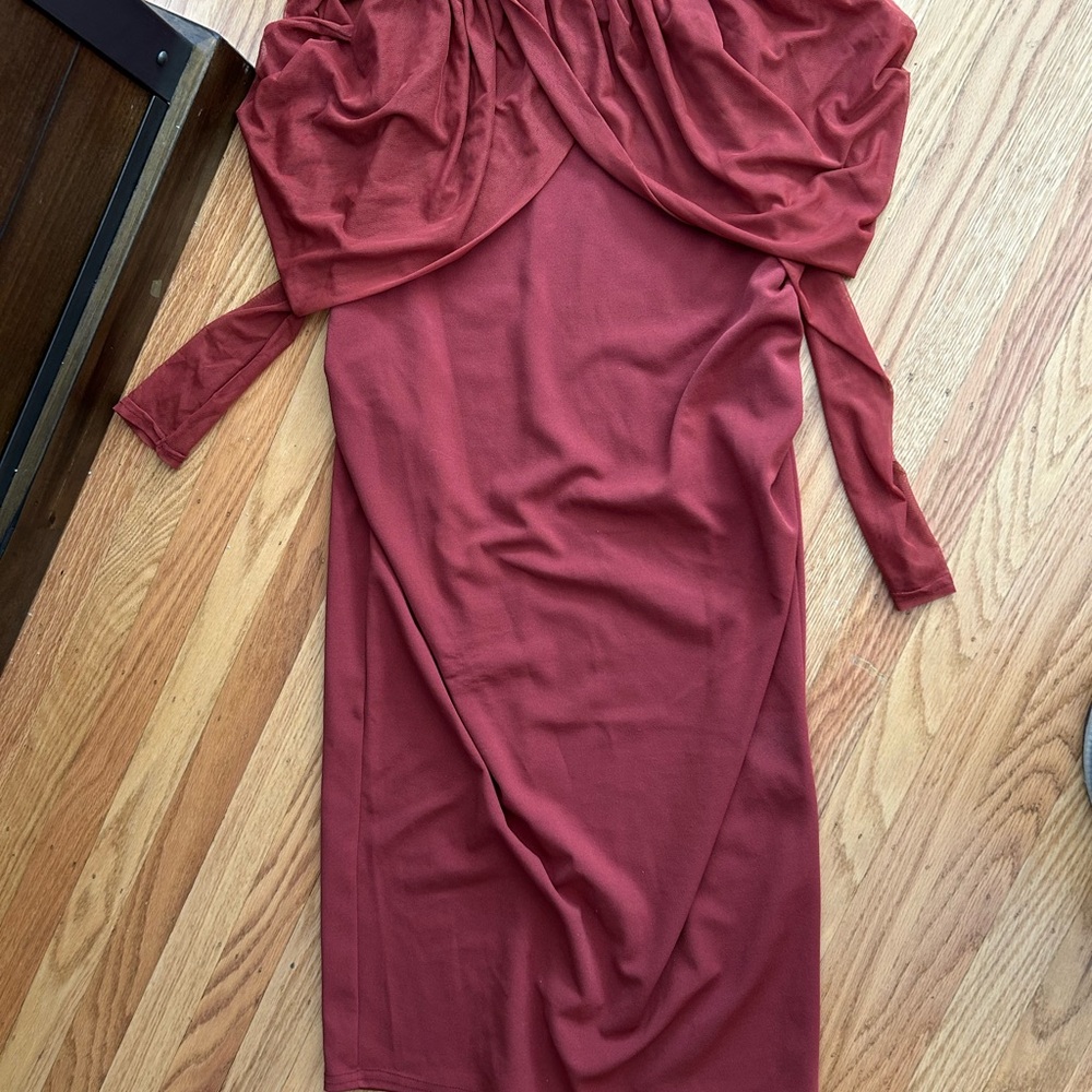 Elegant Red Off-Shoulder maternity  Dress